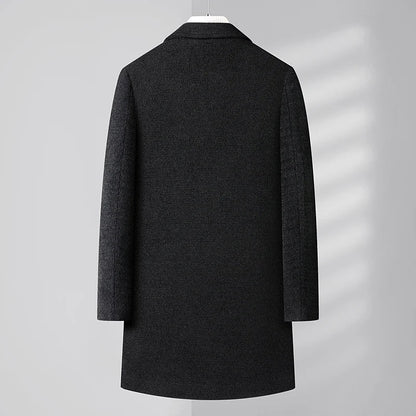 Mens Designer Knitted Wool Stretch Coat Casual Business Handsome Overcoat High Quality Fashion 2024