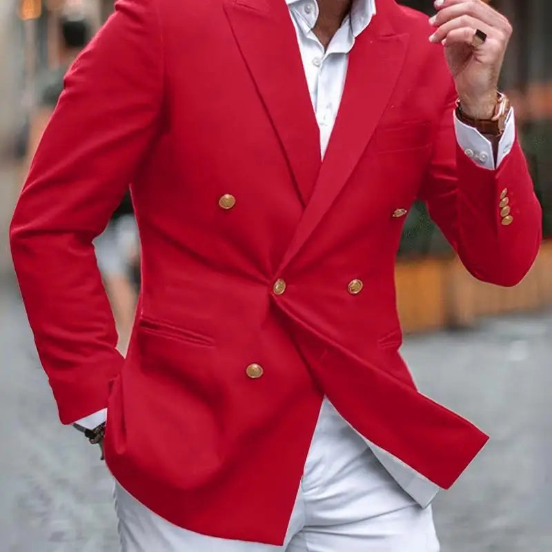 Men's Casual Suit K 67303 Loose Fit Polyester Zipper Closure Business Wear PU Material Color Block Design Winter Collection
