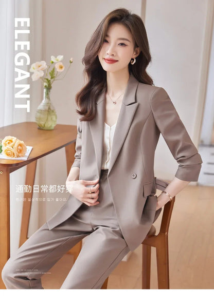 Professional Long-Sleeved Trouser Suits for Women, Fashionable Trousers, High Quality, Show, Elegant, New, Autumn and Winter