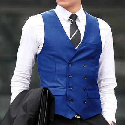 Men's Suit Vest Double Breasted Waistcoat for Wedding Business Formal Occasions