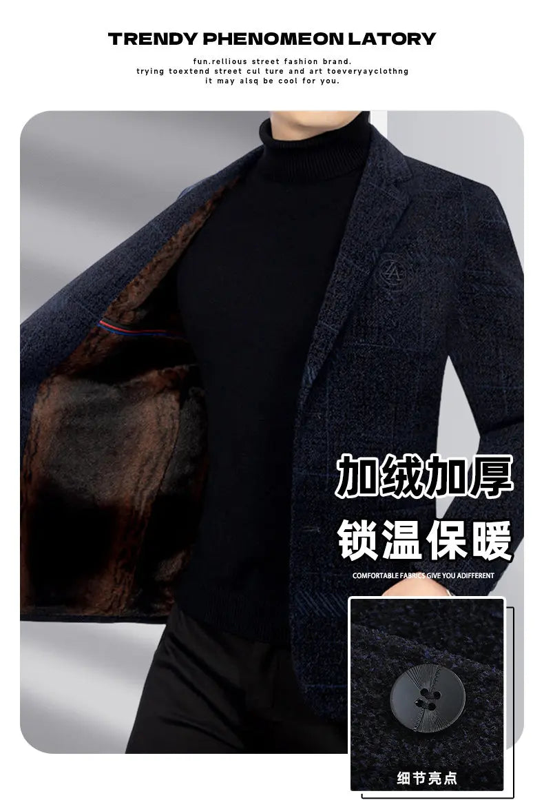 Blazer Men's Business Gentleman Wedding Fashionable Solid Color Best Man, Slimming and Casual Middle-aged and Elderly Blazer