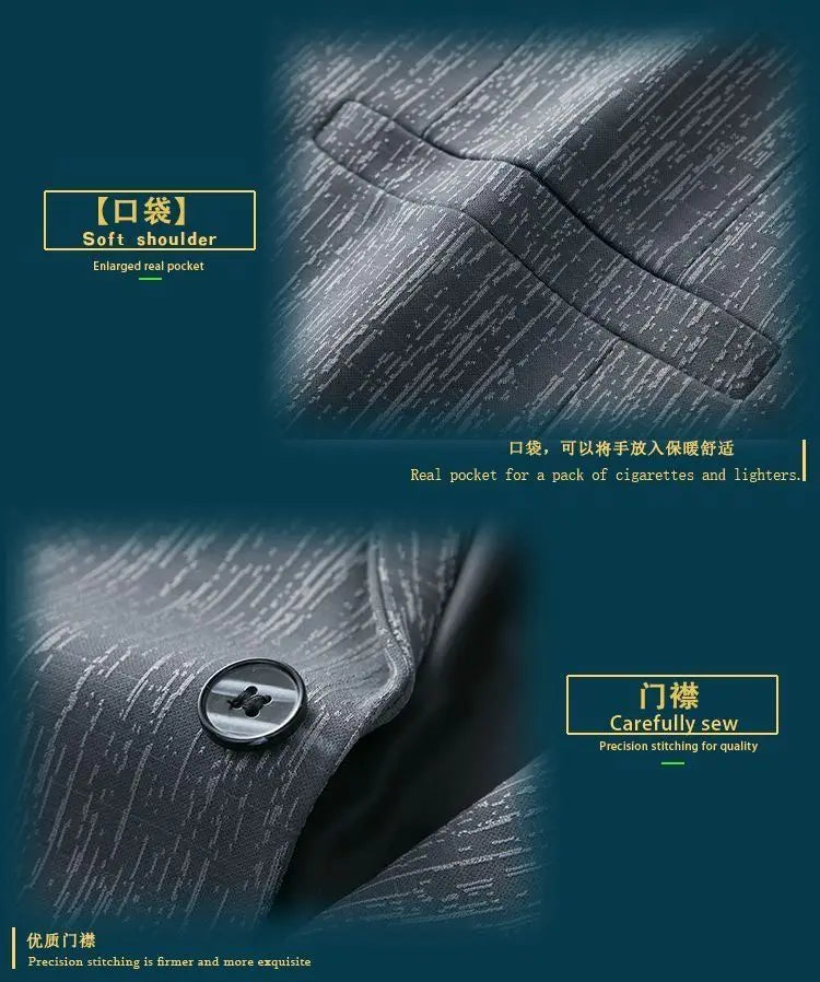 Men's Striped Smart Casual Blazer for Everyday Wear – Lightweight Spring Autumn Jacket
