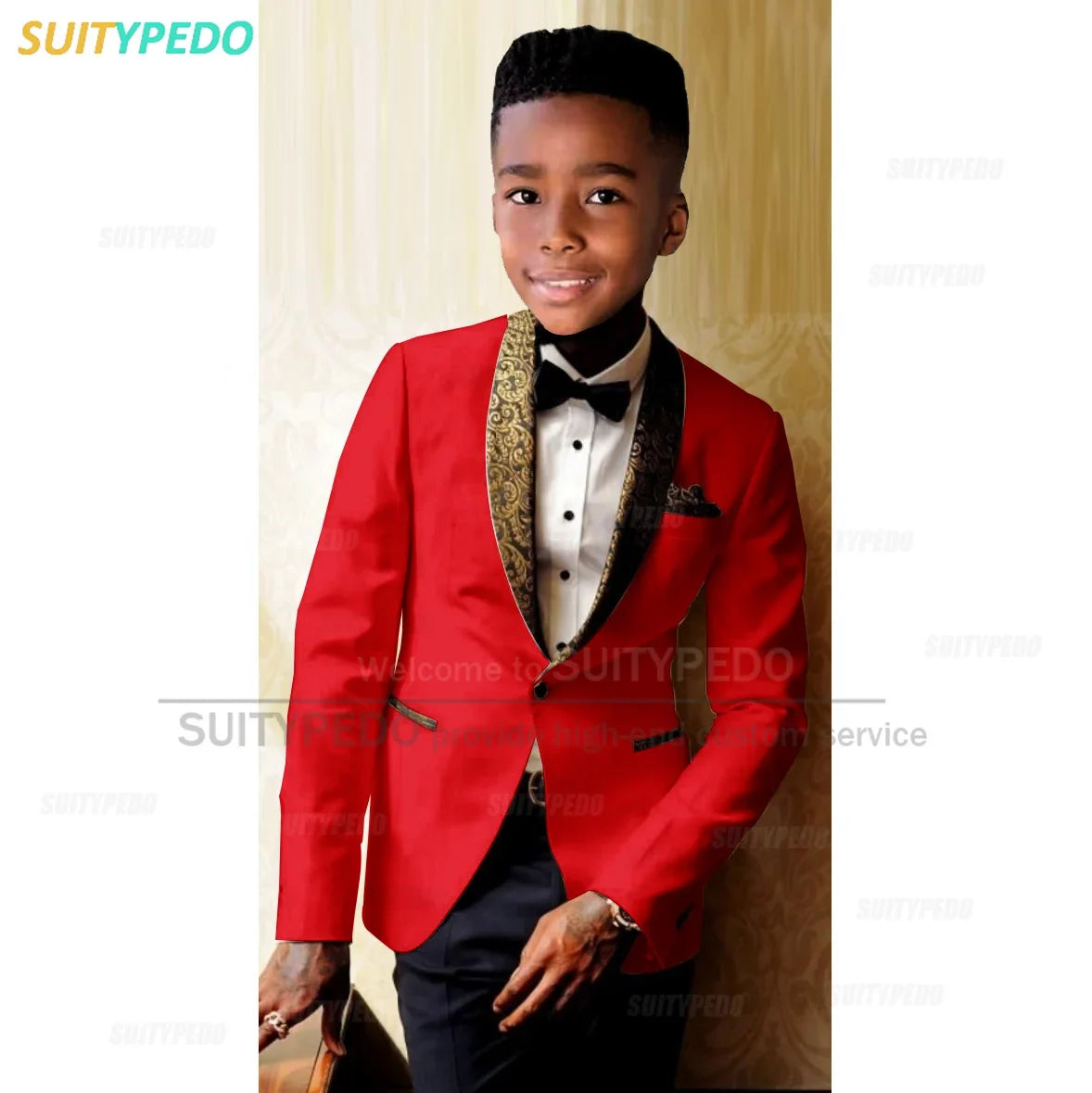 Formal Kid Boy's Suit Graduation Ceremony Host Blazer Pants Outfit Piano Performance Custome Suitable Children Elegant Attire