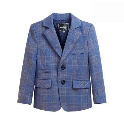 Boys Formal Wedding Birthday Prom Suit Set With Jacket Vest Pants Tie Brooch Children's Piano Host Speech Performance Costume