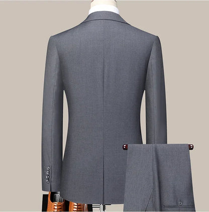 Men's Suit Blazer and Pants Smart Casual Slim Fit Wedding Business Formal Set
