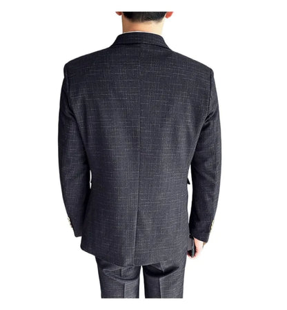 Suit  Men's Fashion Banquet Slimming Striped Dance Singer Trendy Host Casual Wedding Banquet Dress Male Star Performance Suit