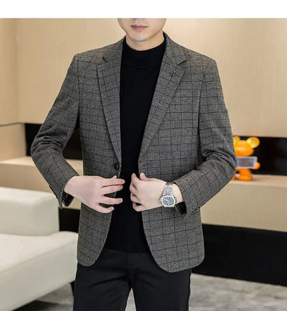 Men's Single Breasted Blazer Smart Casual Autumn Jacket