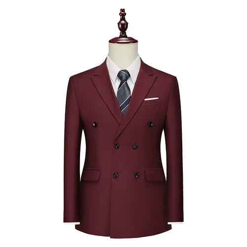 Men's Double Breasted Blazer – Slim Fit Suit Jacket for Wedding, Prom & Business