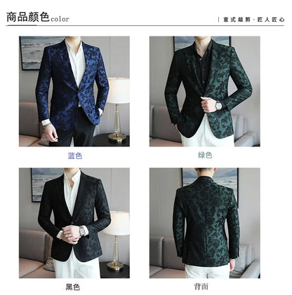 Men's Casual Suit Top - 2025 Spring S-5XL High-Quality Fashion Handsome Trend Business Boutique Wedding Dance West Coat