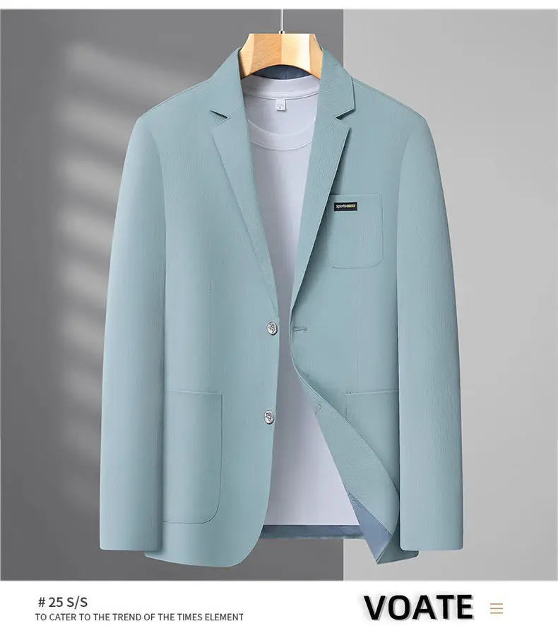 Blazer Men's Fashion Business Outdoor Travel Youth Campus Wedding Versatile Host Shaping Casual Korean Style Thin Style Blazer