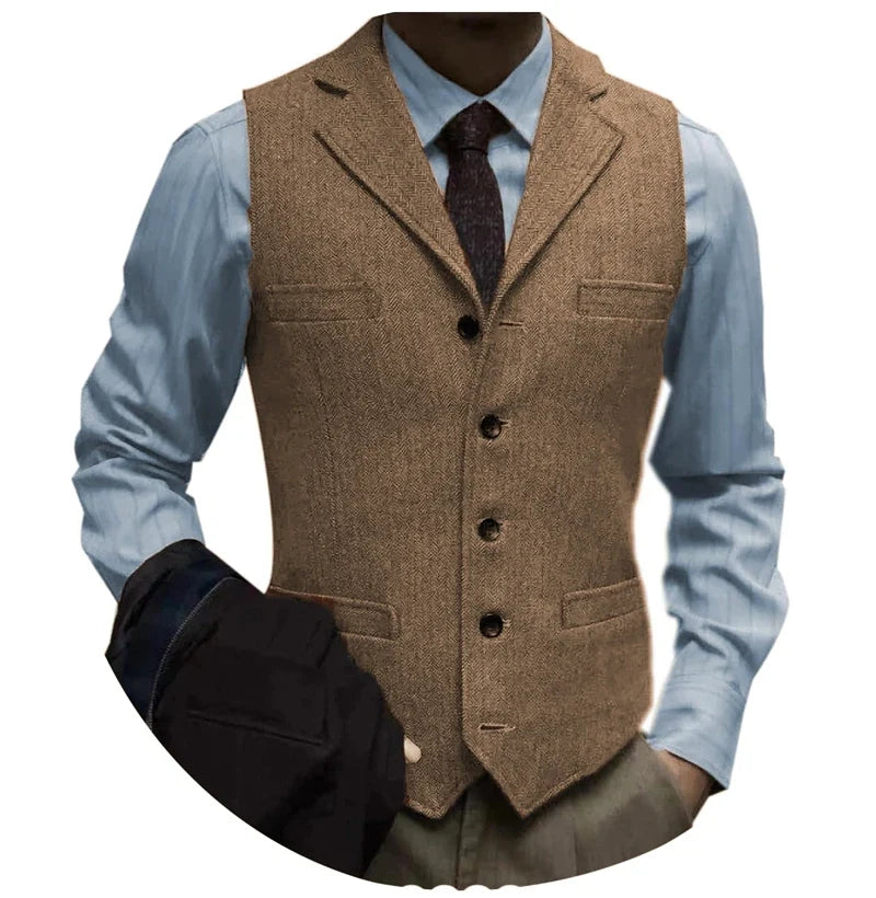 Men's Suit Vest – Single Breasted Slim Fit Waistcoat for Weddings & Smart Casual Wear