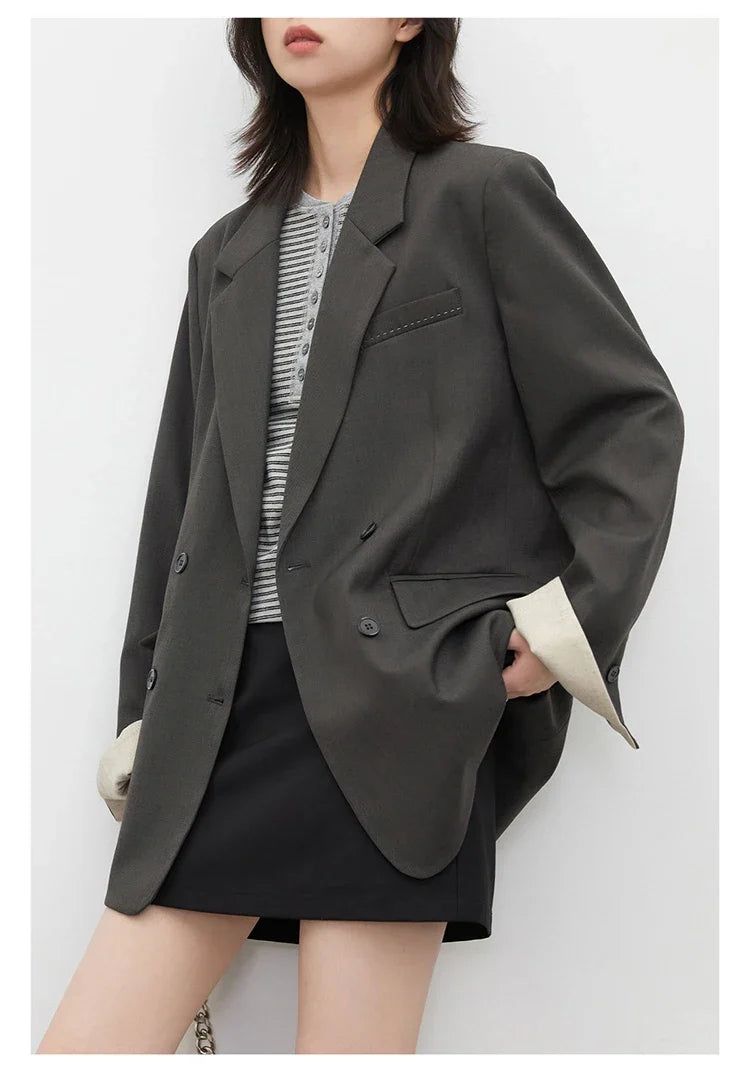 New Women Blazers Coat Loose Casual Plus Size Office Ladies Suit Jacket Spring Autumn 2026 Female Overcoat