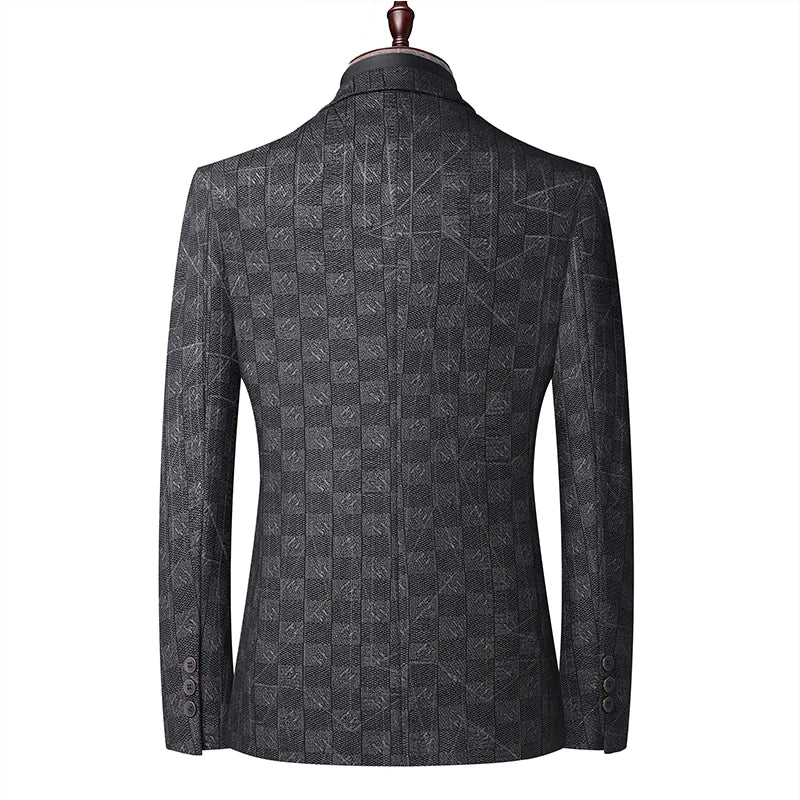 Blazer's New Men's Fashionable Business Wedding Banquet Casual Hosting Dress Showcases A High-end Middle-aged Gentleman Blazer