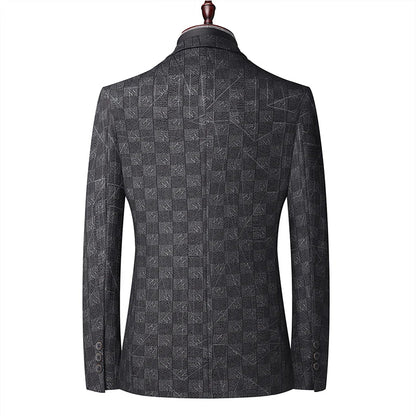 Blazer's New Men's Fashionable Business Wedding Banquet Casual Hosting Dress Showcases A High-end Middle-aged Gentleman Blazer