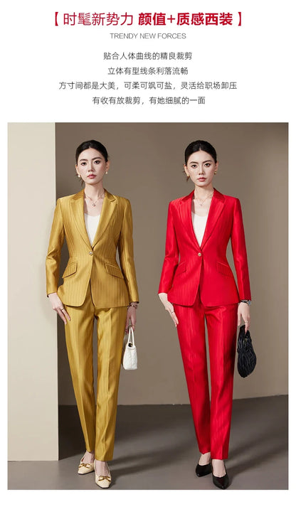 Fashionable ladies' clothing, high quality two-piece pants + blazer. 2025 Autumn and Winter New Models