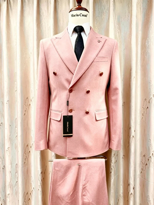 Double Breasted Men's Suits 2 Pieces Formal Occasion Wear Classic Peak Lapel Man Tuxedo For Wedding Birthday Party S-3XL