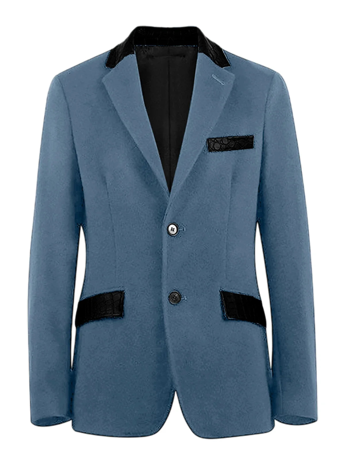 Men's Wool Blend Blazer Black Croc Print Lapel Collar Slim Fit Formal Business Casual Suit Jacket Autumn Winter Sport Coat