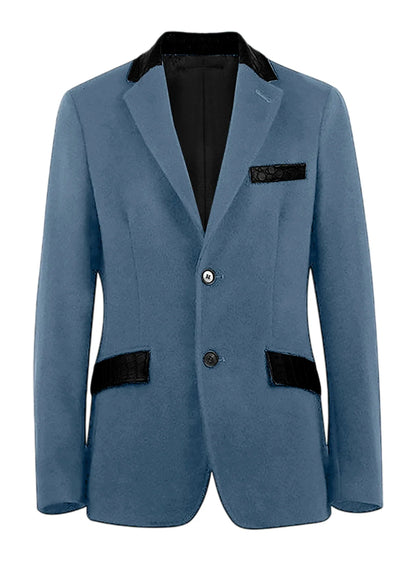 Men's Wool Blend Blazer Black Croc Print Lapel Collar Slim Fit Formal Business Casual Suit Jacket Autumn Winter Sport Coat