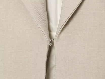 2026 Elegant Office Women Sleeveless Waistcoat Lapel Double Breasted Metal Gold Button Flap Pockets Slim Business Suit Vest