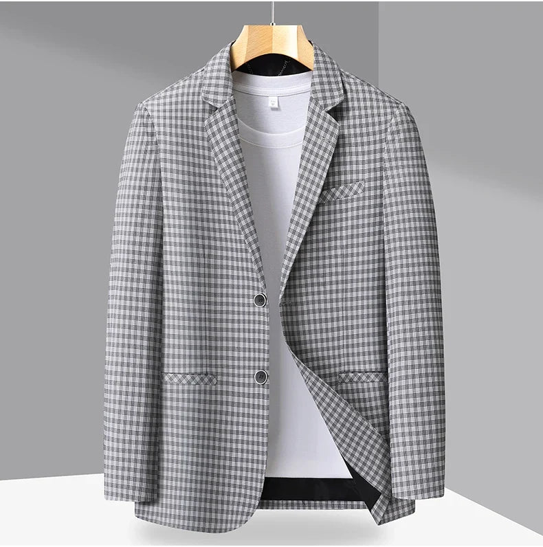 New High-End Soft Comfortable Men's Blazer Slim Fit Fashion Jacket For Young Men Daily Casual Home Wear Outerwear