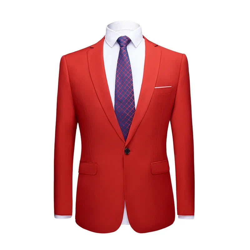 Men's Suit Jacket Slim Fit Single Breasted Multi-Color Formal Blazer