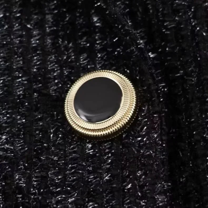 Office Lady Chic Black Blazer V Neck Double Buttons Long Jackets Fashion 2026 Casual Pockets Female Party Outwears