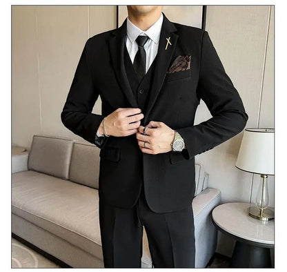 Men's 3-Piece Suit – Blazer, Vest & Trousers | Smart Casual Business & Wedding Suit
