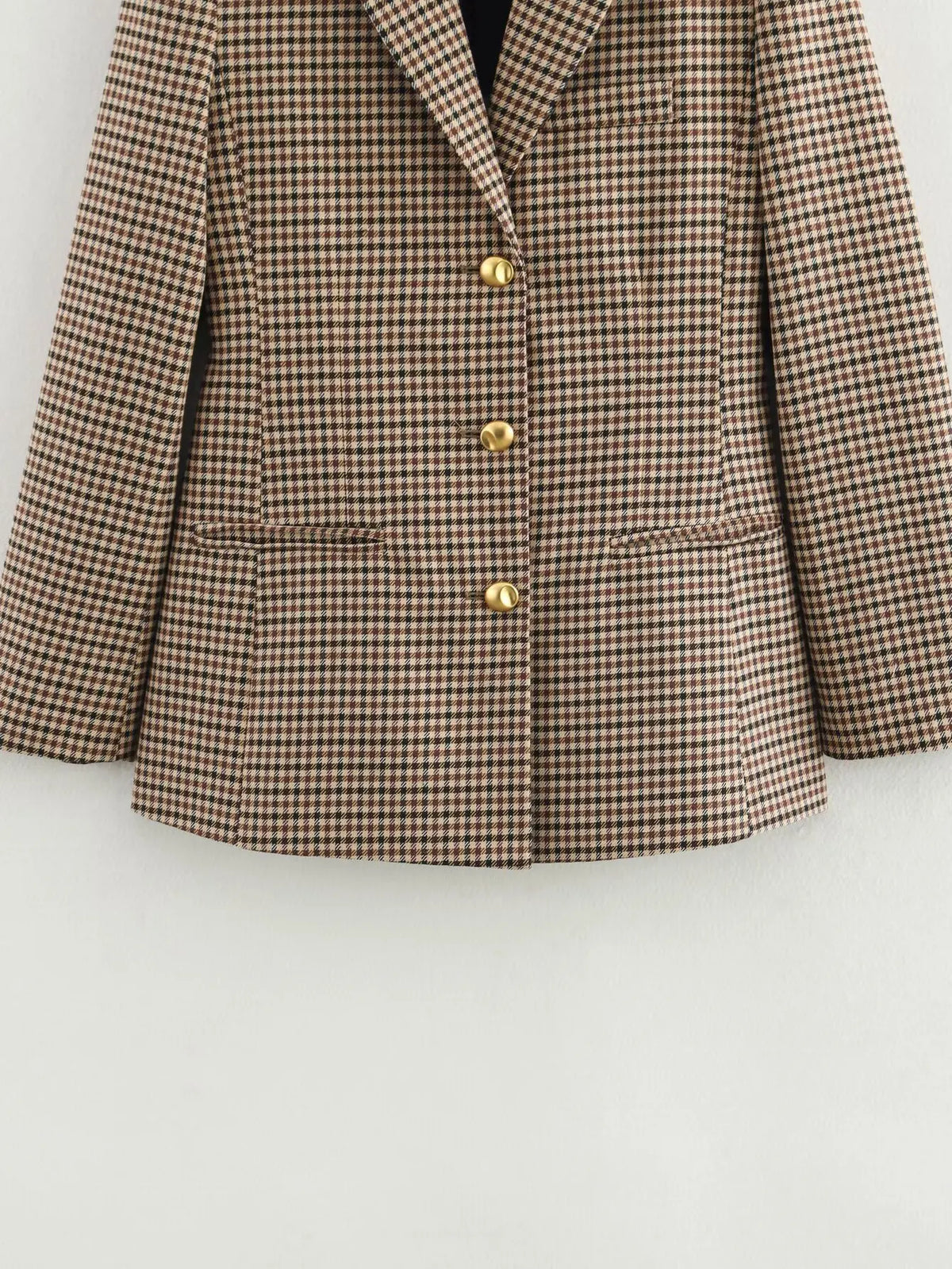 Fashionable Plaid Suit Women's Clothing Autumn New Style Versatile Design with Belt Business Casual Polyester Long Sl...