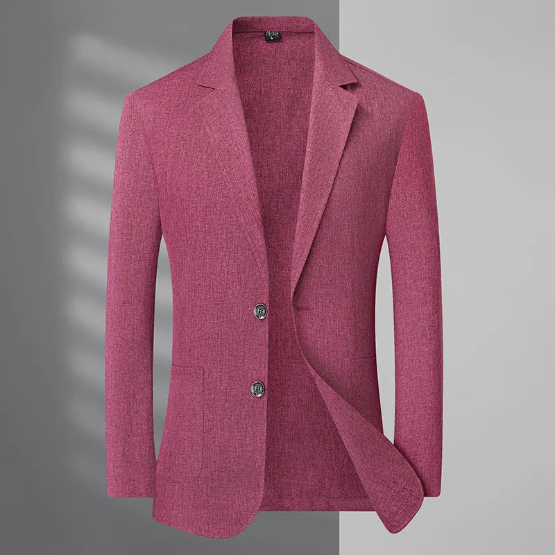 KIDWHXR Suit Coat Summer Man Thin Simpel Solid Color Pocket Male Blazer Sun Protection Long Sleeve Outdoor Casual Men Outerwear