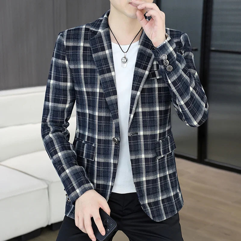 Blazer Men's Fashion Business Gentleman Groom Professional Gentleman Form-fitting Versatile Casual Formal Wear High-end Blazer