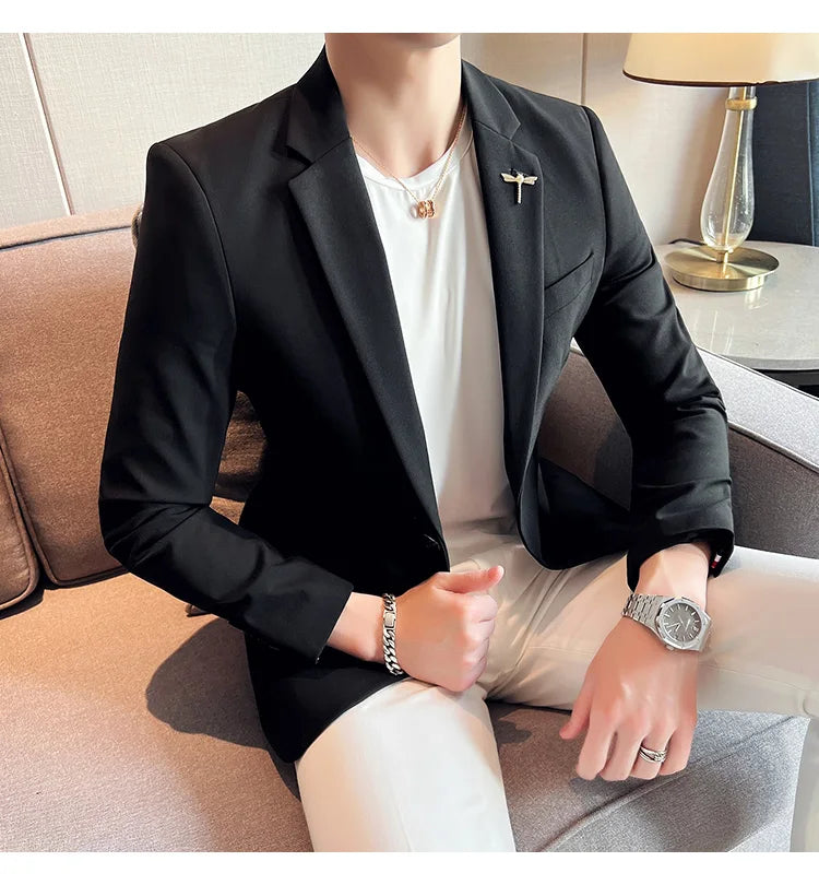 Men's Blazer Suit Jacket – Smart Casual & Business Style – 1 or 2 Button – Wedding & Party