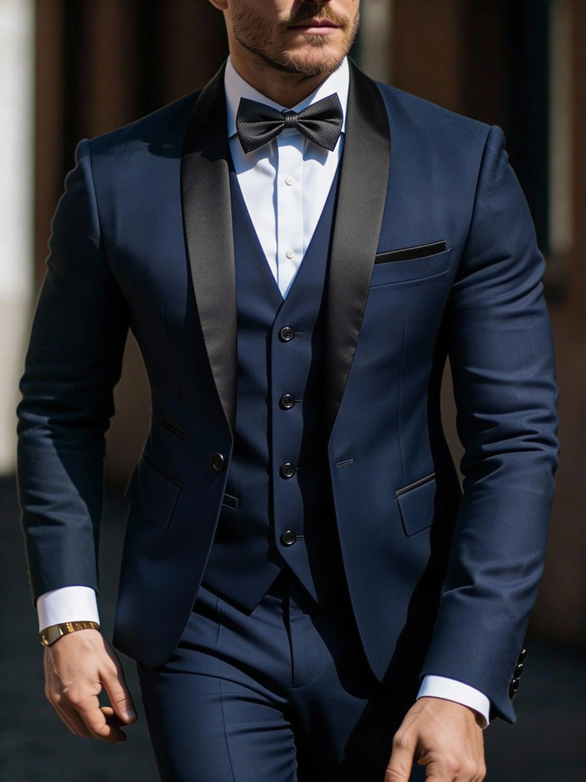 Costume 3 pièces pour homme veste gilet pantalon, Costumes de mariage d'affaires pour hommes pour bal de promo Musculaires costumes de mariage pour hommes
