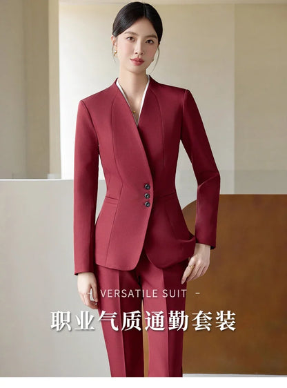 Fashionable professional women's clothing, high-quality two-piece pants + blazer. Exquisite and elegant. New 2025