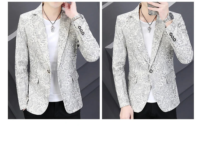 Brand Hot Stamping Casual Business Suit Jacket Men Retro Slim Fit Casual Suit Jackets Social Banquet Office Uniform Blazers 2026