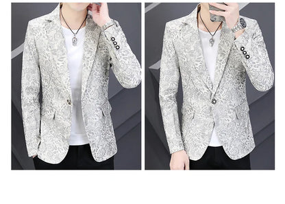 Brand Hot Stamping Casual Business Suit Jacket Men Retro Slim Fit Casual Suit Jackets Social Banquet Office Uniform Blazers 2026