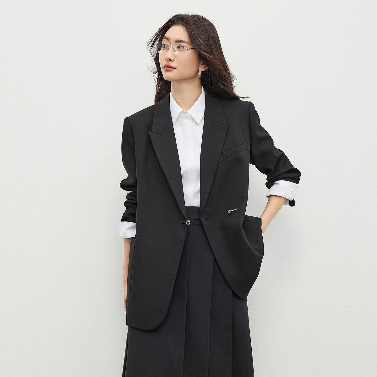 Black Blazer Suit Jacket Women 2026 Spring Fall Fashion Trend Elegant Office Ladies Work Wear Clothing 153XC3230X