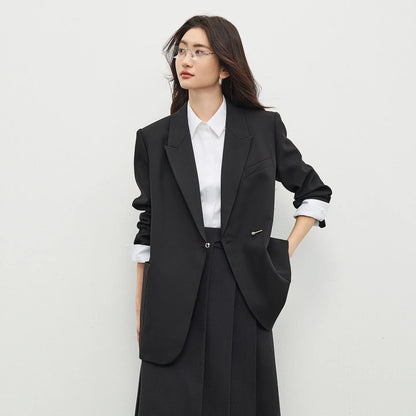 Black Blazer Suit Jacket Women 2026 Spring Fall Fashion Trend Elegant Office Ladies Work Wear Clothing 153XC3230X