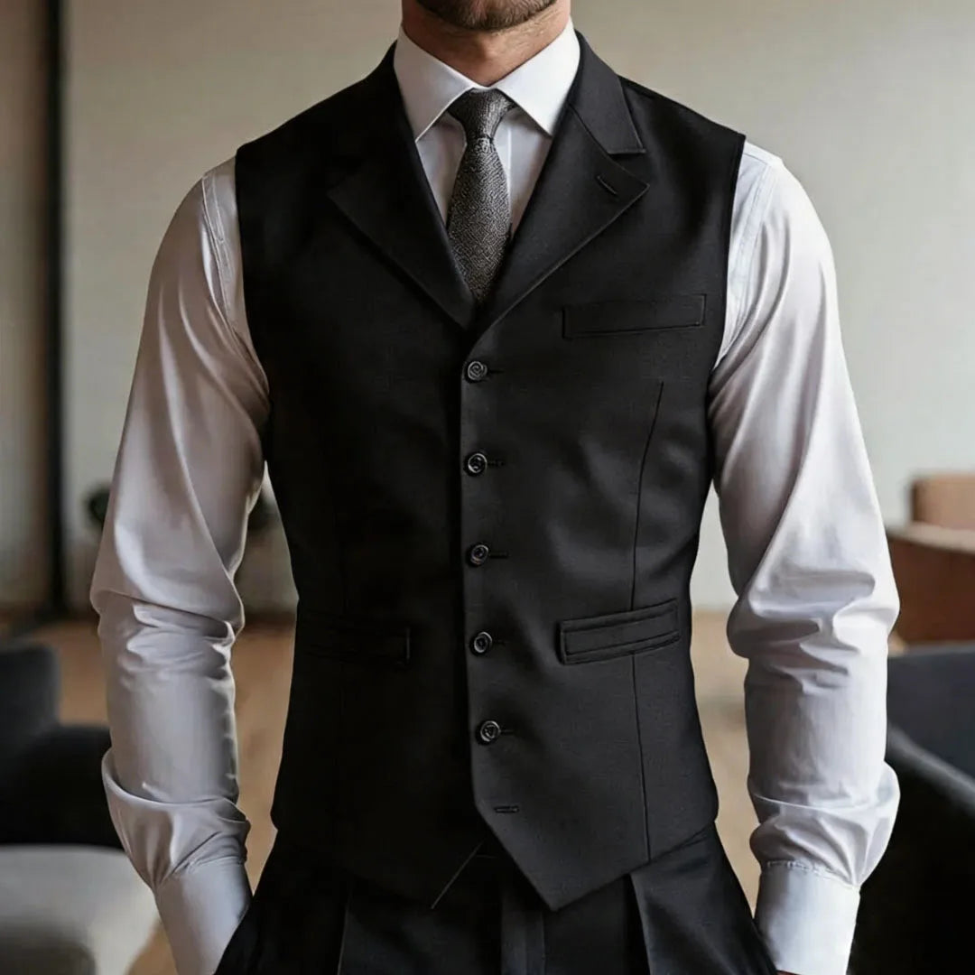 Men's Formal Vest – Single Breasted Suit Waistcoat for Weddings & Business