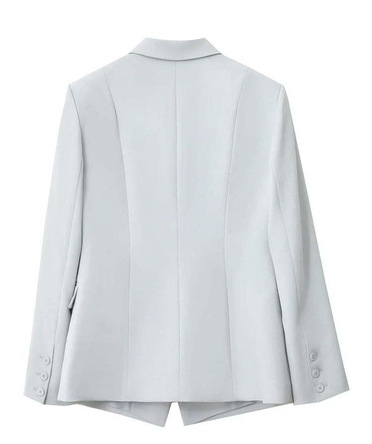 Minimalism 2024 Autumn New Blazers Women Notched Basic Quality Fashion Long Professional Jacket Women's Clothing 12443051