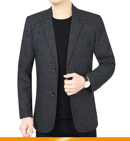 Blazer Men's Fashionable High-end Business-oriented Outdoor Gentleman's Trendy Checked Casual Wear for Hosting Weddings Blazer