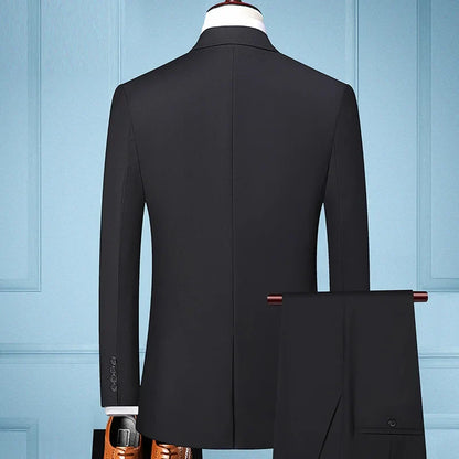 Men's 3-Piece Suit Slim Fit Single Breasted Blazer Vest Pants for Formal and Wedding Occasions