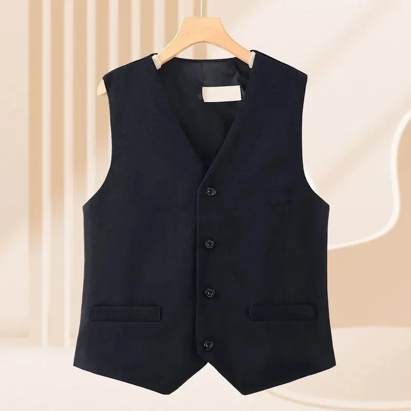 Spring Femme Casual Short Waistcoat Korean Ladies Fashion Large Size 5XL Cardigan Vest Autumn Women V Neck Loose Suit Sleeveless