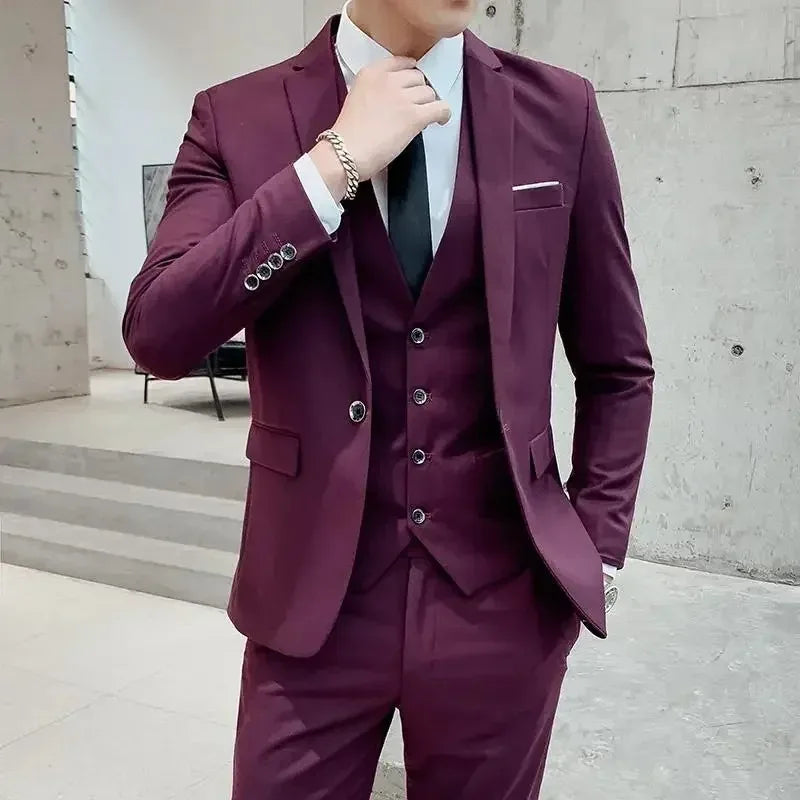 Costume blanc trois pièces pour homme, anti-plis, infroissable, anti-adhérence des poils, costume de travail formel d'affaires, vêtements de travail quatre saisons Dr