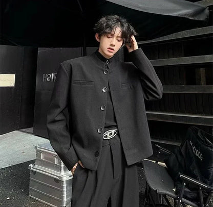 Trendy 2025 Short Coats Single Breasted Man Suits and Blazers Spring Clothes Elegant New in Original Handsome Jacket for Men