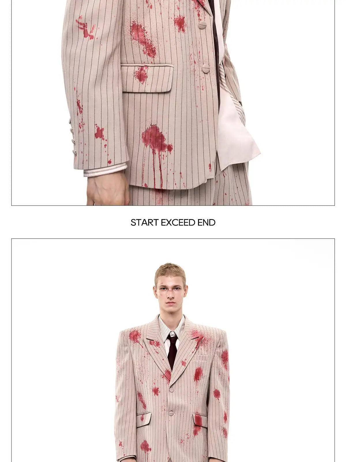 Ink Ejection Tie-dyed Pattern Stripe Printed Shoulder Pad Blazer Coat Men 2025 New Original Luxury Handsome Jacket JY4551