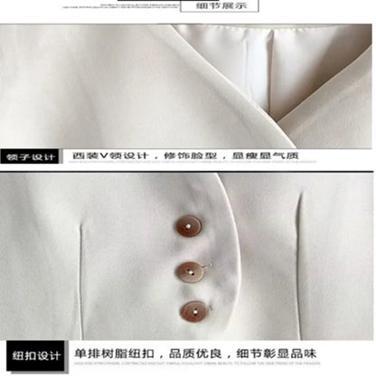 Xiaoxiangfeng Women's Vest Spring Summer New Short Suit Vest Fashion V-Neck Sleeveless Jacket Female Short Blazer Vest Waistcoat