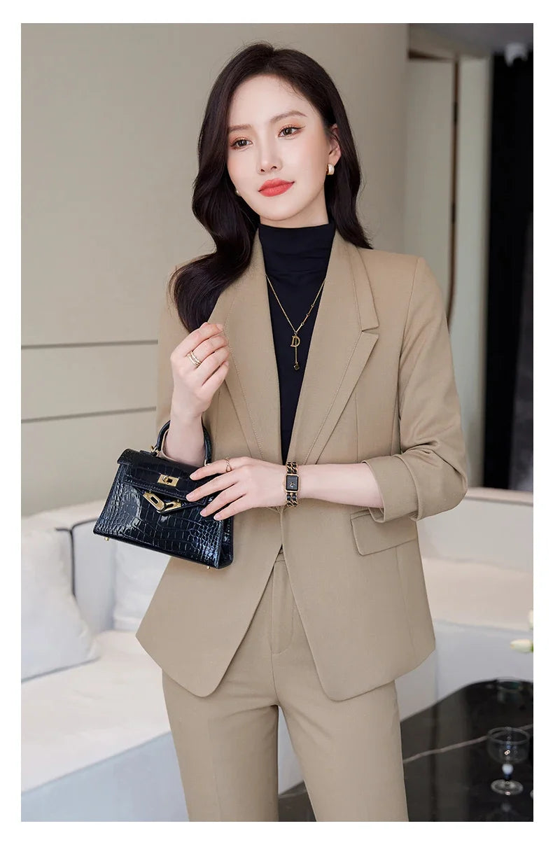 Professional Long-Sleeved Trouser Suits for Women, Fashionable Trousers, High Quality, Show, Elegant, New, Autumn and Winter