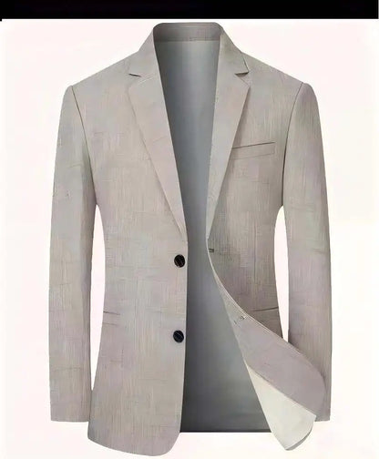 Blazer's New Men's Fashionable Business Wedding Banquet Casual Hosting Dress Is A High-end Middle-aged Thin Design  Blazer