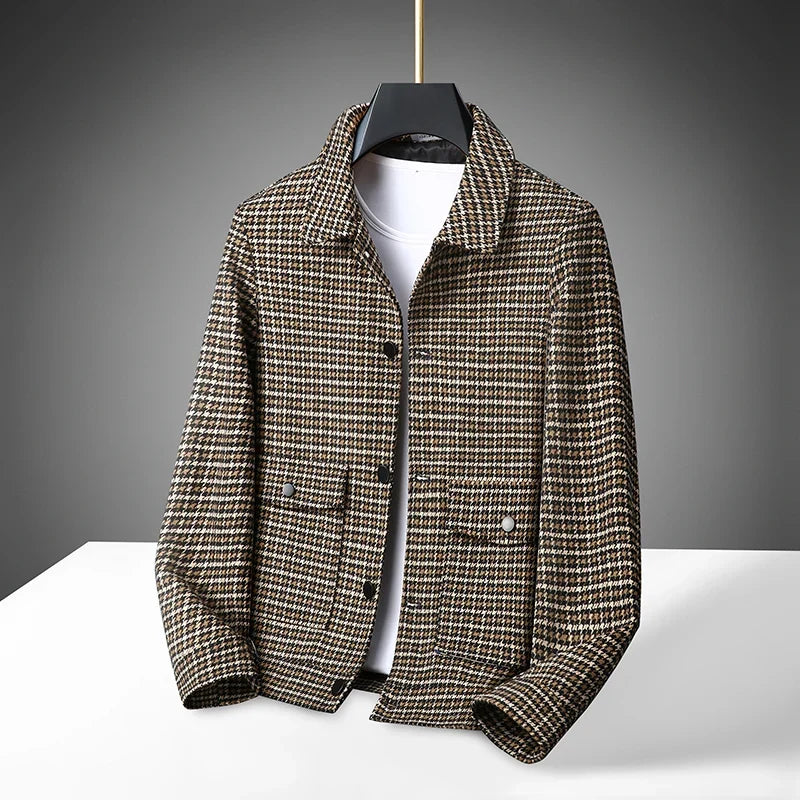 Large Size Men's Casual Jacket Lapel Shirt Handsome Spring Autumn Plus Fat Trendy Brand Loose Top for Youth