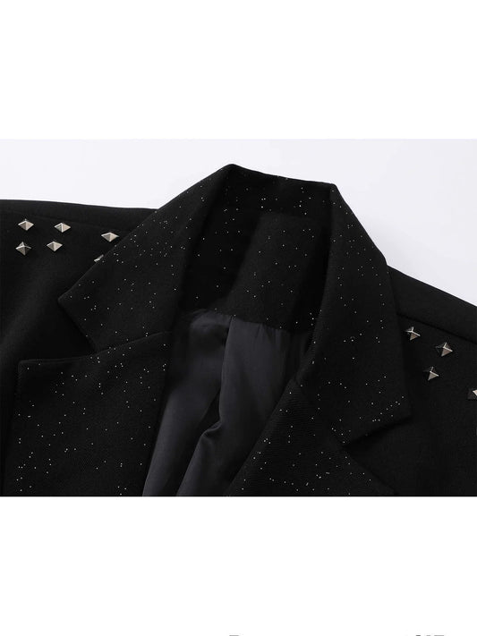 Women Black Gothic 2000s Emo Blazer Jacket Harajuku Long Sleeve Oversize Suit Coat Fashion Vintage Outerwear Top Clothes Autumn